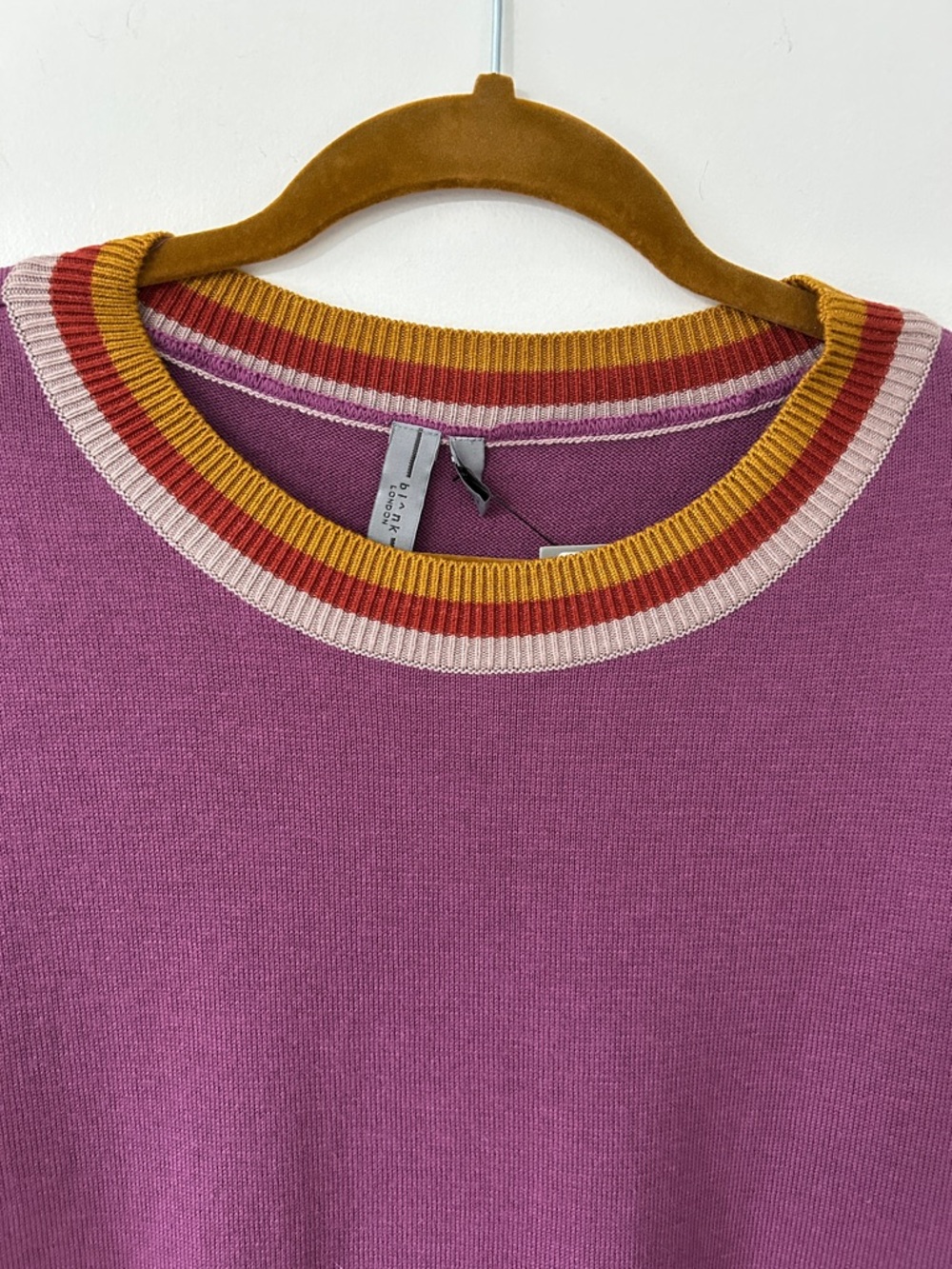 Bl^nk London Sweater Women’s XL Purple Bohemian Crewneck Pullover - Picture 5 of 16